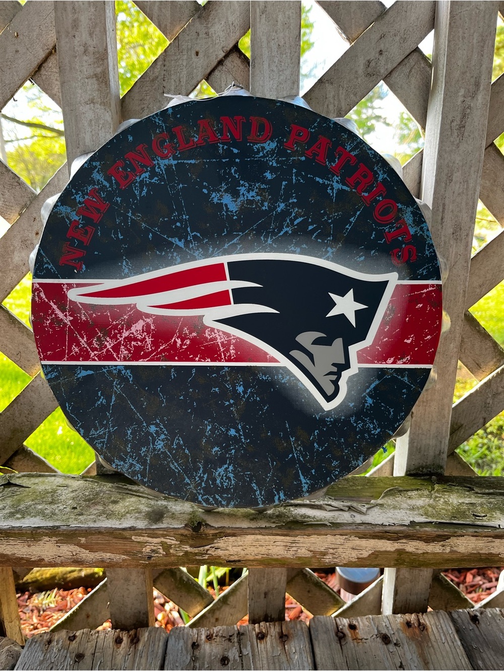 New England Patriots Wall Decor Sign - Navy & Red